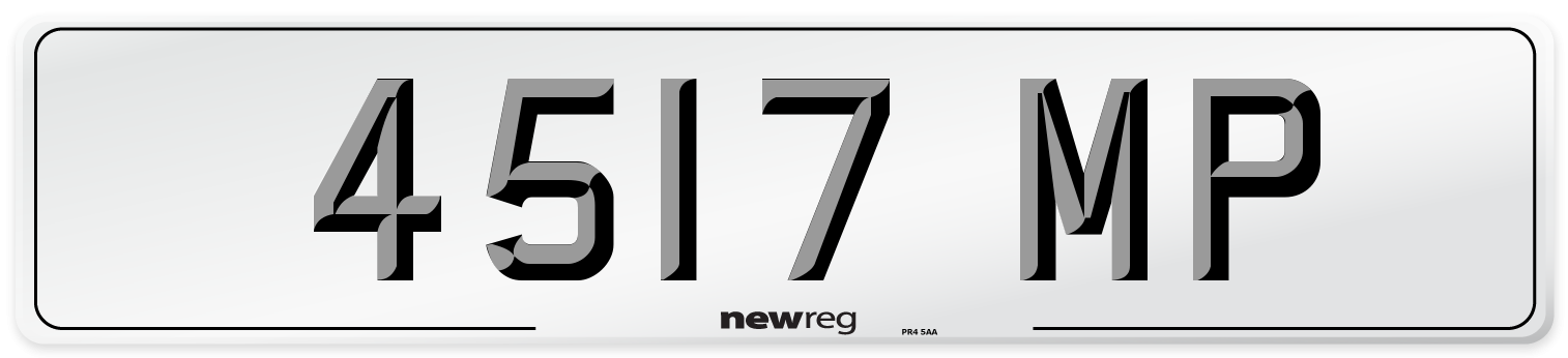 4517 MP Number Plate from New Reg